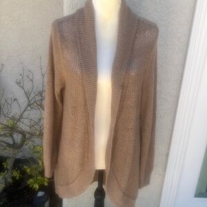Torrid Beige Brown Knit Open Front Long Cardigan Sweater Women's Size 1